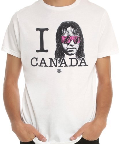 Load image into Gallery viewer, Bret Hart I Heart Canada White T-shirt Sports Mem, Cards &amp; Fan Shop &gt; Fan Apparel &amp; Souvenirs &gt; Wrestling by WWE | Extreme Wrestling Shirts
