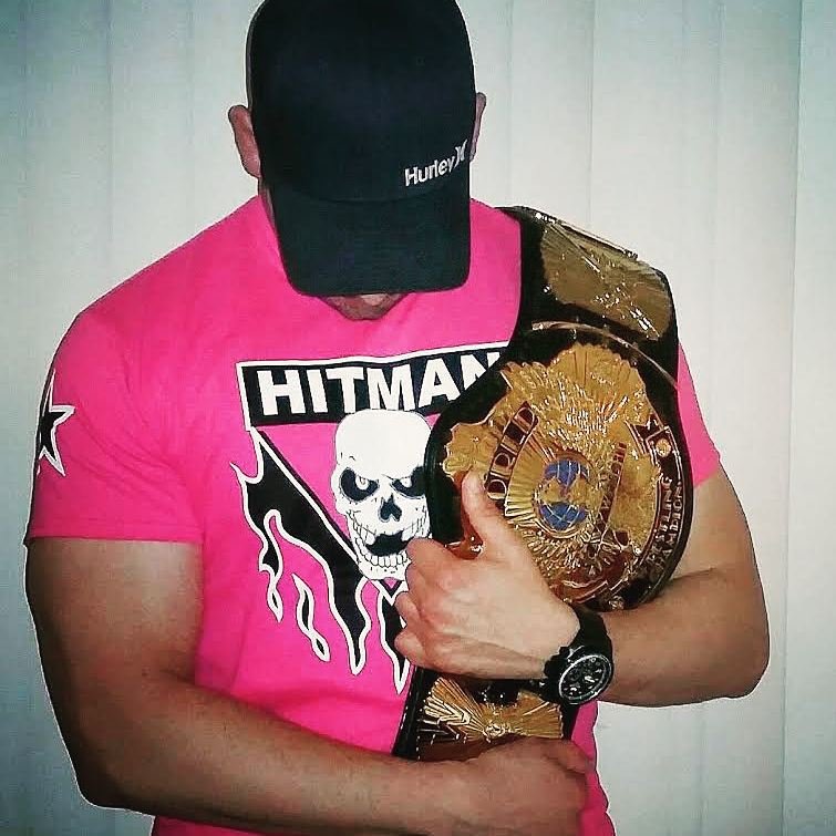 Load image into Gallery viewer, Bret Hitman Hart Pink Mens T-shirt Single Sided Print Sports Mem, Cards &amp; Fan Shop &gt; Fan Apparel &amp; Souvenirs &gt; Wrestling by Hybrid Tees | Extreme Wrestling Shirts
