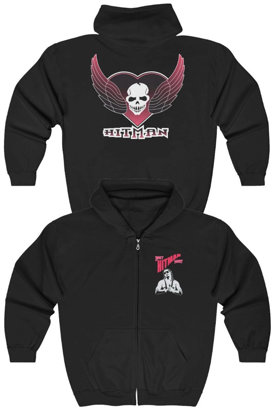 Bret Hitman Hart Winged Skull Zipper Hoody by EWS | Extreme Wrestling Shirts
