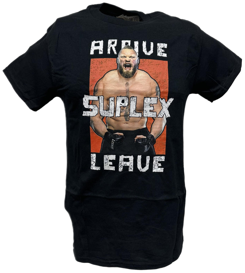 Load image into Gallery viewer, Brock Lesnar Arrive Suplex Leave WWE Mens T-shirt Sports Mem, Cards &amp; Fan Shop &gt; Fan Apparel &amp; Souvenirs &gt; Wrestling by EWS | Extreme Wrestling Shirts
