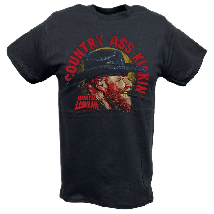 Brock Lesnar Country Kickin Black T-shirt by EWS | Extreme Wrestling Shirts