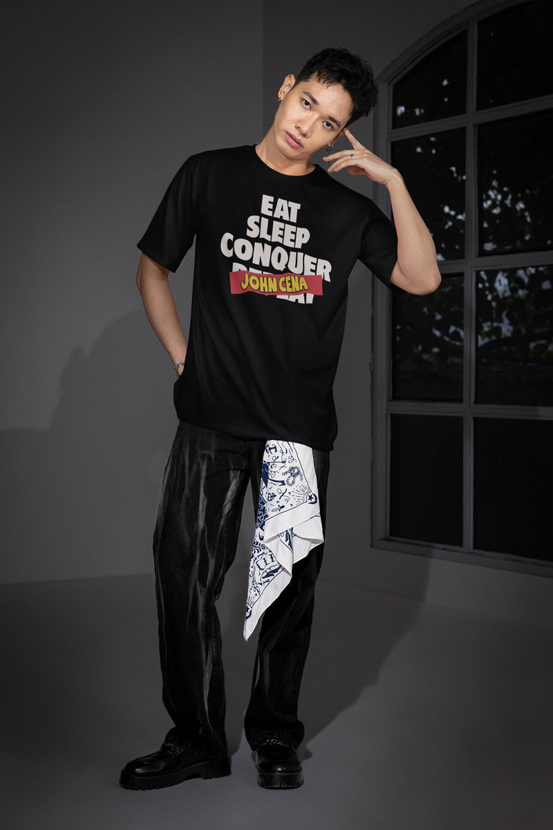 Load image into Gallery viewer, Brock Lesnar Eat Sleep Conquer John Cena T-shirt by EWS | Extreme Wrestling Shirts

