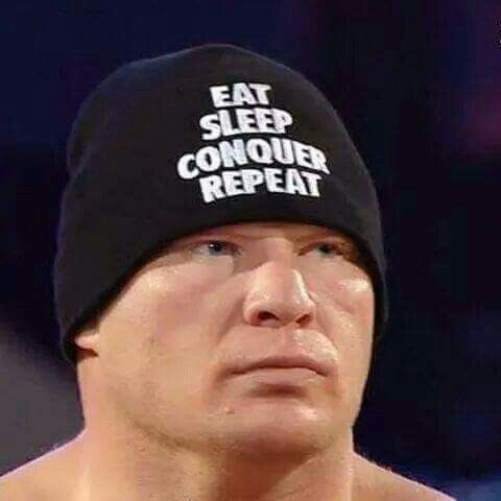 Brock Lesnar Eat Sleep Conquer Repeat Embroidered Beanie Cap Hat by EWS | Extreme Wrestling Shirts