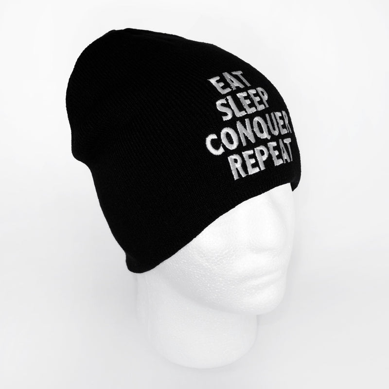 Load image into Gallery viewer, Brock Lesnar Eat Sleep Conquer Repeat Embroidered Beanie Cap Hat by EWS | Extreme Wrestling Shirts
