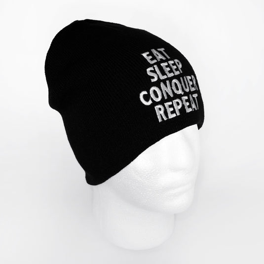 Brock Lesnar Eat Sleep Conquer Repeat Embroidered Beanie Cap Hat by EWS | Extreme Wrestling Shirts