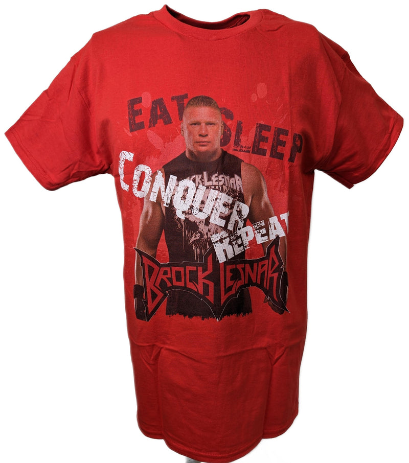 Load image into Gallery viewer, Brock Lesnar Eat Sleep Conquer Repeat WWE Mens Red T-shirt Sports Mem, Cards &amp; Fan Shop &gt; Fan Apparel &amp; Souvenirs &gt; Wrestling by EWS | Extreme Wrestling Shirts
