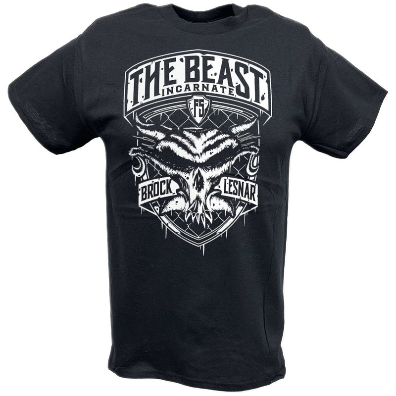 Load image into Gallery viewer, Brock Lesnar F5 Beast Incarnate White Logo T-shirt by EWS | Extreme Wrestling Shirts
