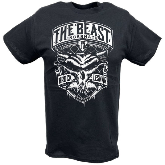 Brock Lesnar F5 Beast Incarnate White Logo T-shirt by EWS | Extreme Wrestling Shirts