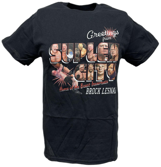 Brock Lesnar Greetings from Suplex City WWE Mens T-shirt Sports Mem, Cards & Fan Shop > Fan Apparel & Souvenirs > Wrestling by WWE | Extreme Wrestling Shirts