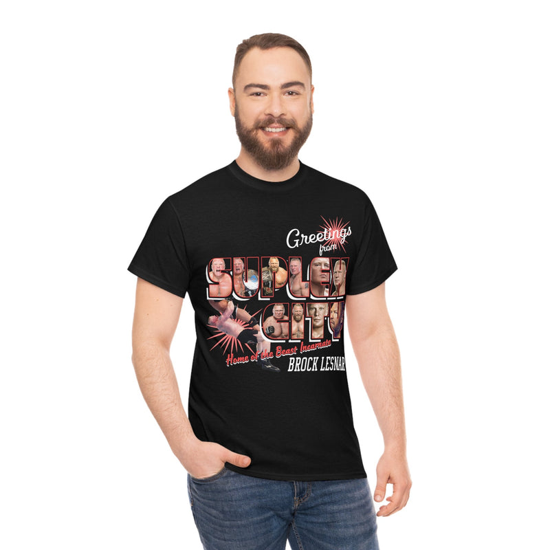 Load image into Gallery viewer, Brock Lesnar Greetings from Suplex City WWE Mens T-shirt Sports Mem, Cards &amp; Fan Shop &gt; Fan Apparel &amp; Souvenirs &gt; Wrestling by WWE | Extreme Wrestling Shirts
