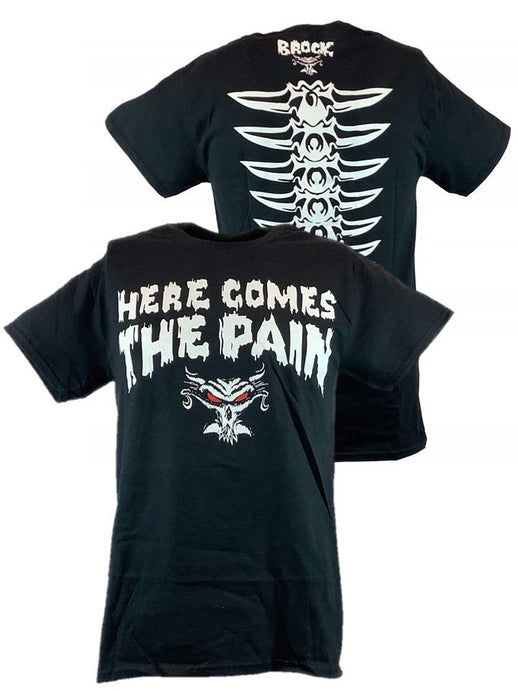 Brock Lesnar Here Comes The Pain Mens Black T-shirt by EWS | Extreme Wrestling Shirts