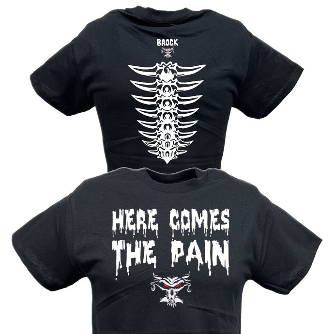 Brock Lesnar Here Comes The Pain Mens Black T-shirt by EWS | Extreme Wrestling Shirts