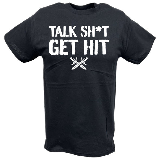 Brock Lesnar Talk Get Hit Black T-Shirt by EWS | Extreme Wrestling Shirts