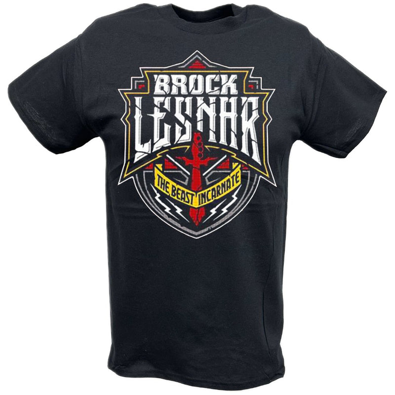 Load image into Gallery viewer, Brock Lesnar The Beast Incarnate Shield Logo T-shirt by EWS | Extreme Wrestling Shirts
