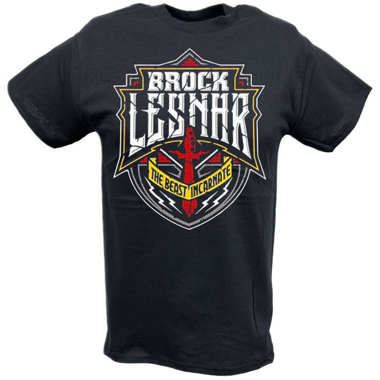 Brock Lesnar The Beast Incarnate Shield Logo T-shirt by EWS | Extreme Wrestling Shirts