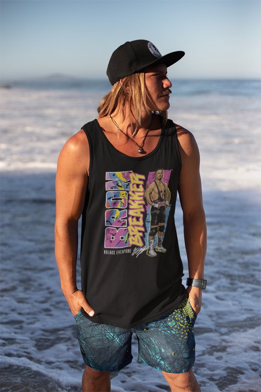 Bron Breakker Retro Black Tank Top Shirt by EWS | Extreme Wrestling Shirts