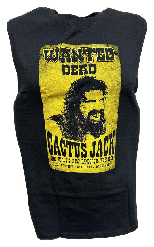 Cactus Jack Wanted Dead Mick Foley Sleeveless Mens Black T-shirt Sports Mem, Cards & Fan Shop > Fan Apparel & Souvenirs > Wrestling by EWS | Extreme Wrestling Shirts