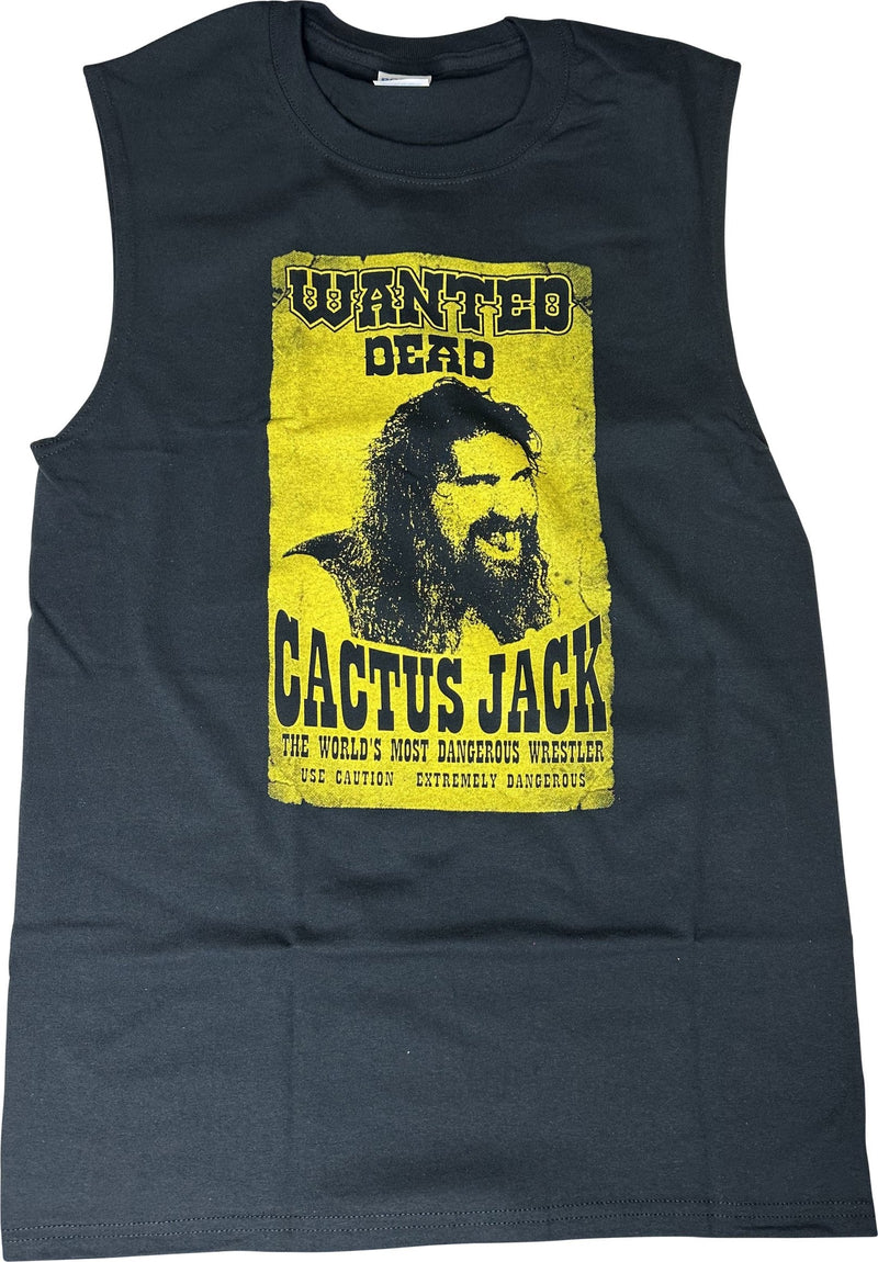 Load image into Gallery viewer, Cactus Jack Wanted Dead Mick Foley Sleeveless Mens Black T-shirt Sports Mem, Cards &amp; Fan Shop &gt; Fan Apparel &amp; Souvenirs &gt; Wrestling by Extreme Wrestling Shirts | Extreme Wrestling Shirts
