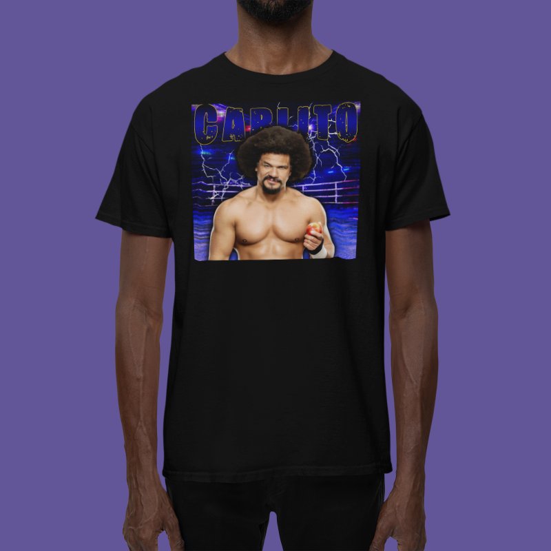 Load image into Gallery viewer, Carlito Highlight Black T-shirt by EWS | Extreme Wrestling Shirts
