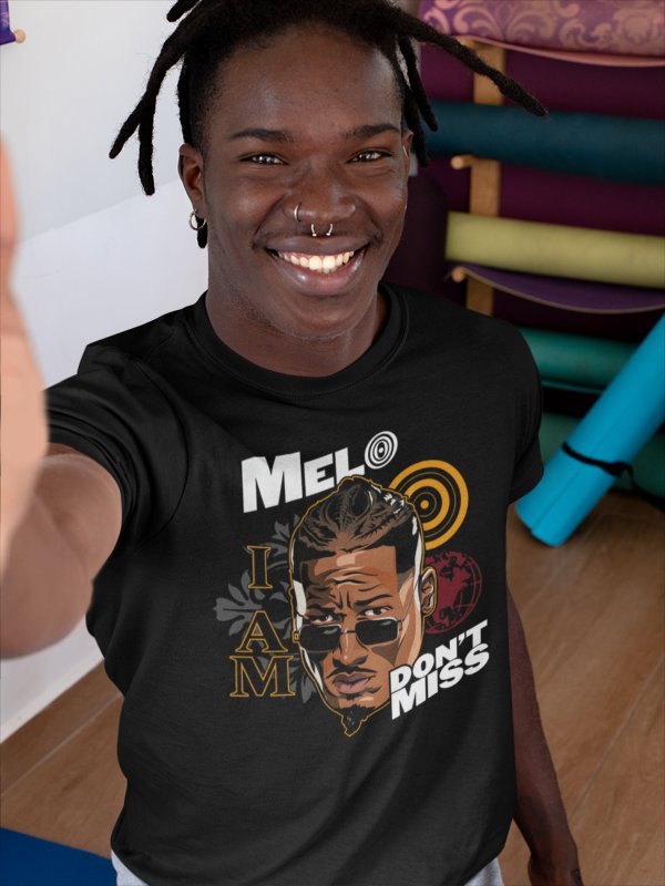 Load image into Gallery viewer, Carmelo Hayes I Am Melo Dont Miss Black T-shirt by EWS | Extreme Wrestling Shirts
