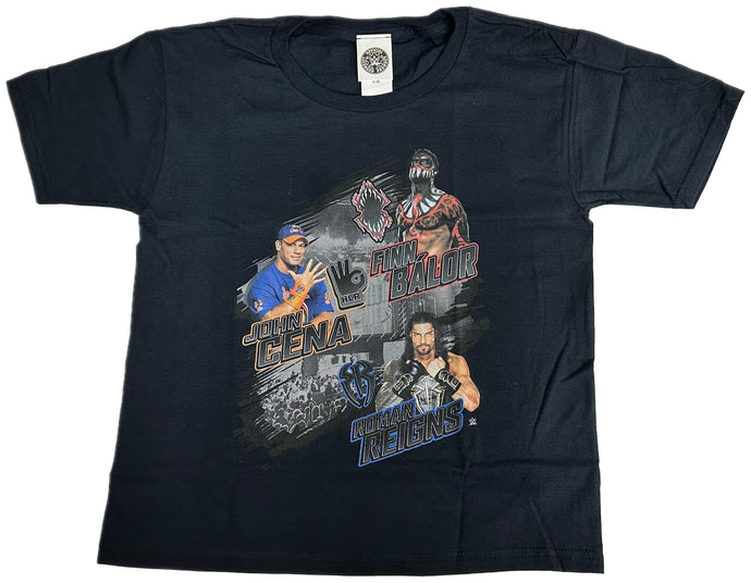 Cena Balor Reigns Insignia WWE Boys Juvy Black T-shirt Sports Mem, Cards & Fan Shop > Fan Apparel & Souvenirs > Wrestling by Freeze | Extreme Wrestling Shirts