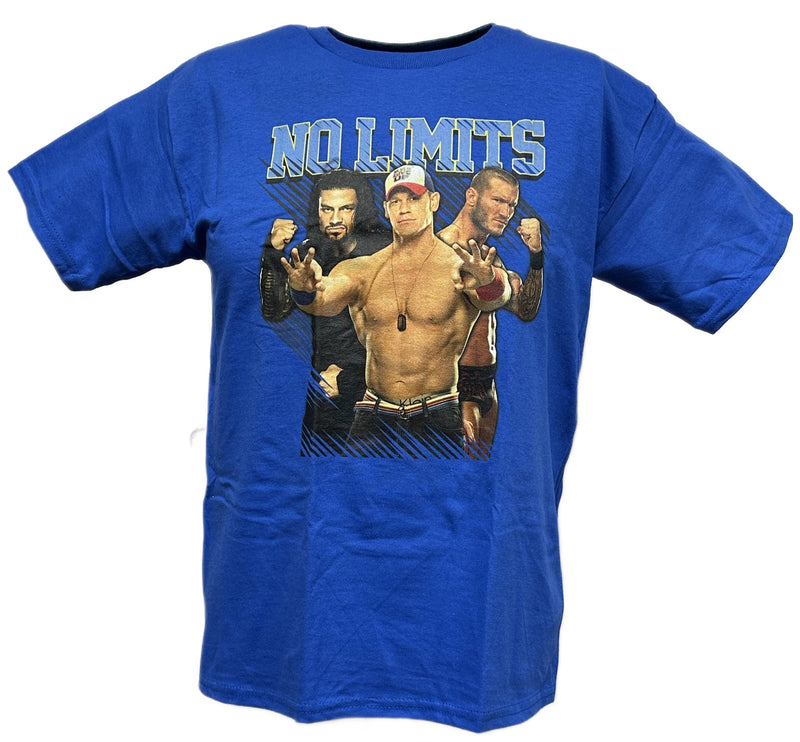 Load image into Gallery viewer, Cena Orton Reigns No Limits WWE Blue Kids Youth T-shirt by EWS | Extreme Wrestling Shirts
