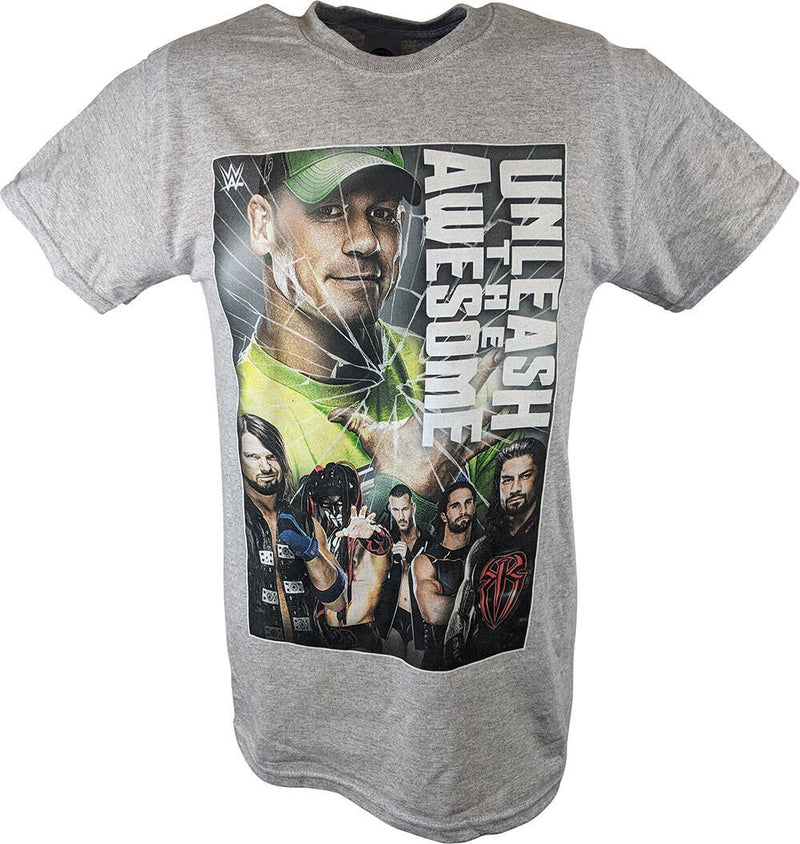 Load image into Gallery viewer, Cena Reigns Styles Unleash Awesome WWE Mens Grey T-shirt Sports Mem, Cards &amp; Fan Shop &gt; Fan Apparel &amp; Souvenirs &gt; Wrestling by EWS | Extreme Wrestling Shirts
