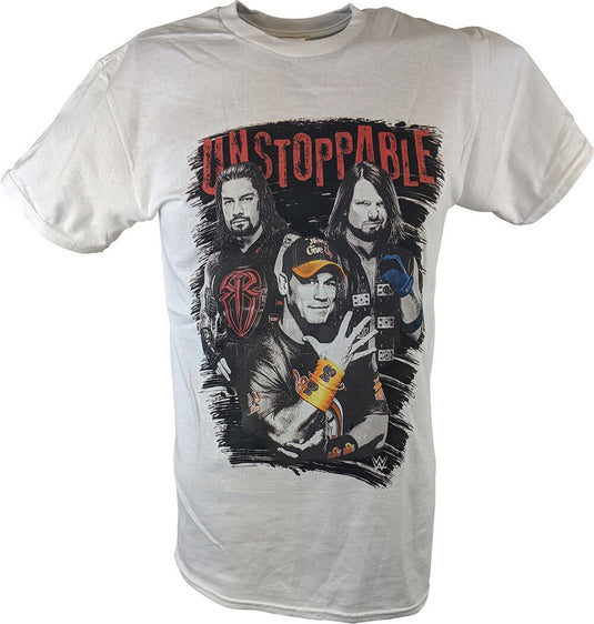 Cena Reigns Styles Unstoppable Mens White T-shirt Sports Mem, Cards & Fan Shop > Fan Apparel & Souvenirs > Wrestling by EWS | Extreme Wrestling Shirts