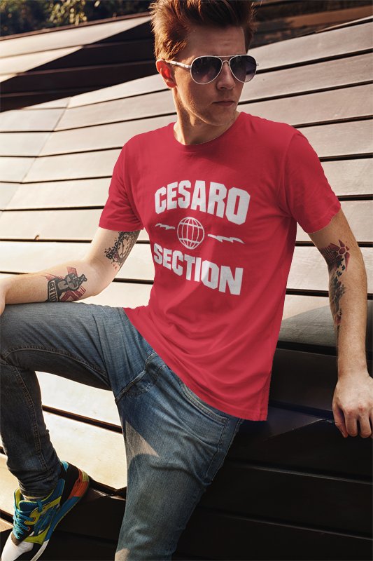 Cesaro Section Mens Red T-shirt by EWS | Extreme Wrestling Shirts