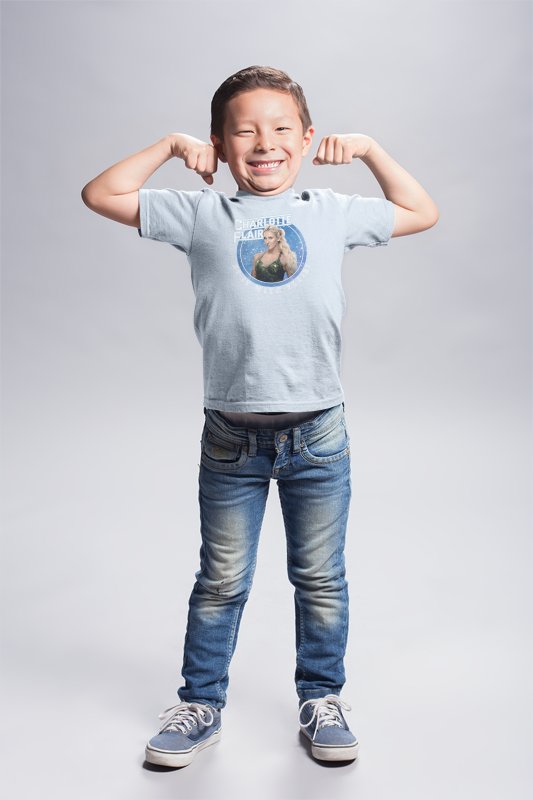 Load image into Gallery viewer, Charlotte Do It With Flair WWE Youth Kids Blue T-shirt by EWS | Extreme Wrestling Shirts
