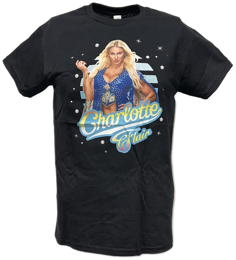 Load image into Gallery viewer, Charlotte Flair Starlight Black Mens T-shirt by WWE | Extreme Wrestling Shirts
