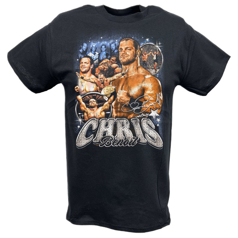 Load image into Gallery viewer, Chris Benoit World Champion Black T-shirt by EWS | Extreme Wrestling Shirts
