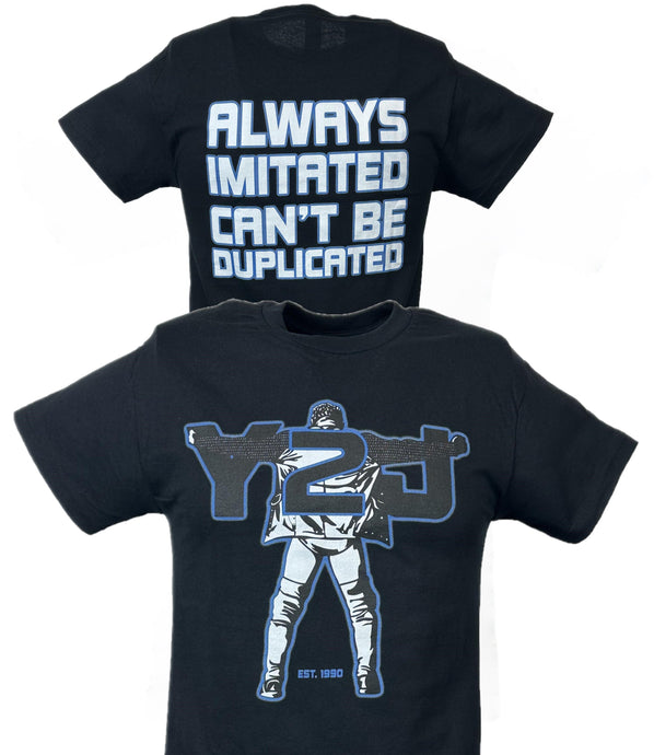 Chris Jericho Always Imitated Can't Be Duplicated Y2J Black T-shirt by EWS | Extreme Wrestling Shirts