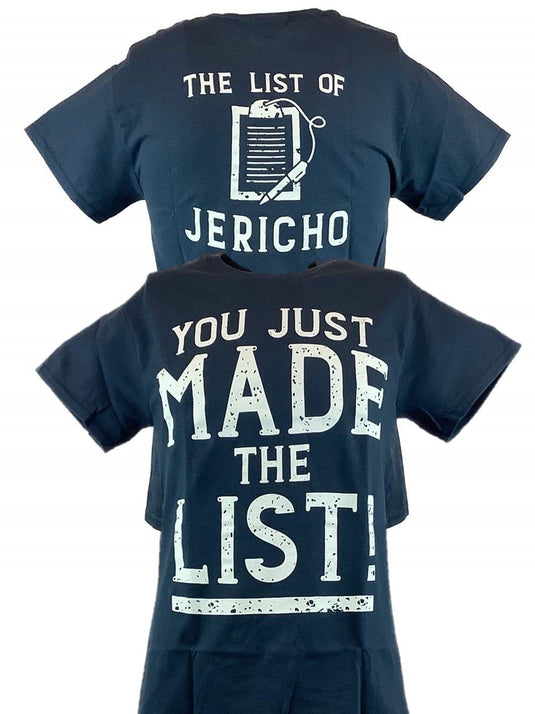 Chris Jericho You Just Made The List Mens Blue T-shirt New Sports Mem, Cards & Fan Shop > Fan Apparel & Souvenirs > Wrestling by EWS | Extreme Wrestling Shirts