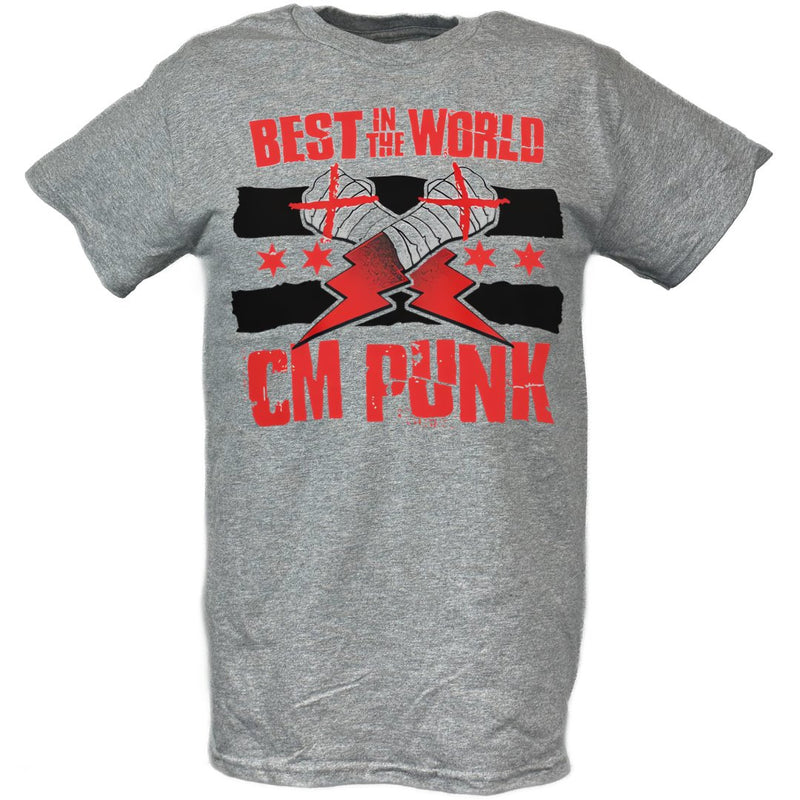 Load image into Gallery viewer, CM Punk Best In The World Cross Fists Logo T-shirt by EWS | Extreme Wrestling Shirts
