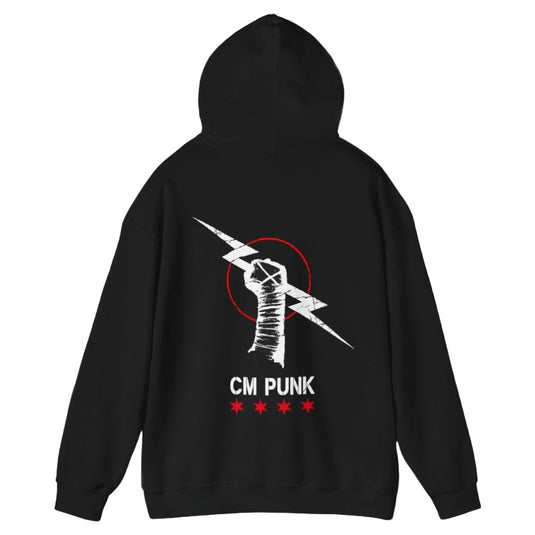 CM Punk BITW White Fists Pullover Hoody by EWS | Extreme Wrestling Shirts