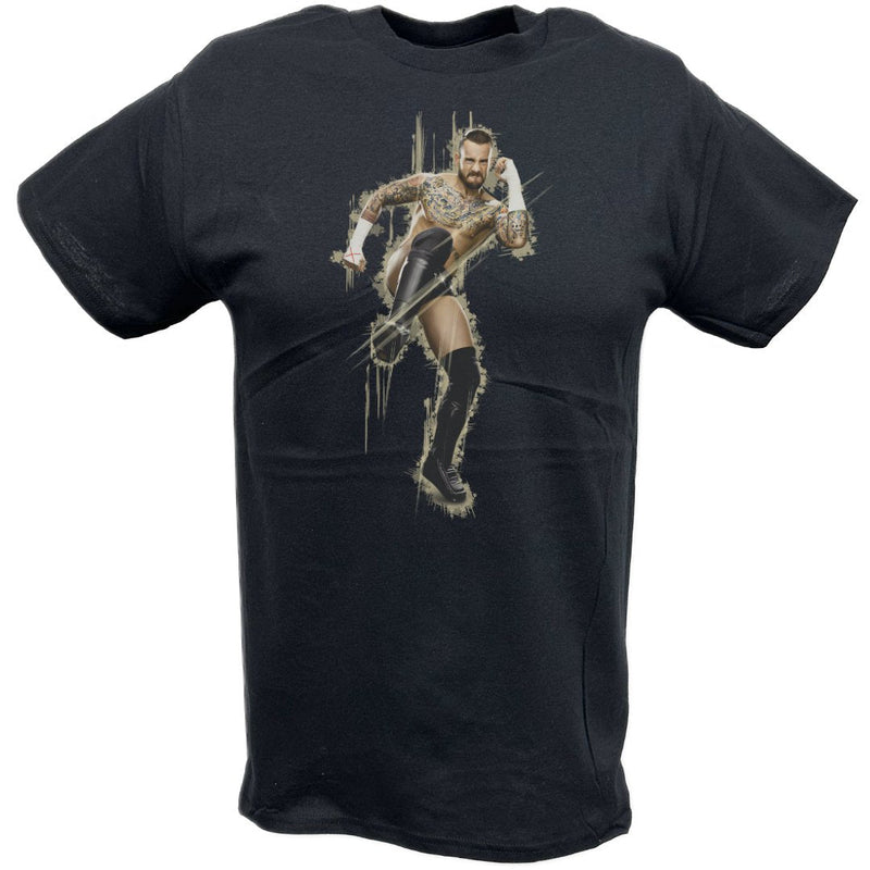 Load image into Gallery viewer, CM Punk Foot Stomp Black T-shirt by EWS | Extreme Wrestling Shirts
