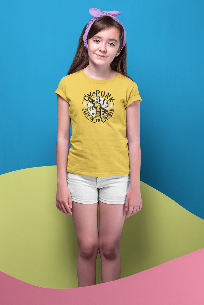 Load image into Gallery viewer, CM Punk GTS Best In The World Yellow Kids T-shirt Boys Sports Mem, Cards &amp; Fan Shop > Fan Apparel &amp; Souvenirs > Wrestling by EWS | Extreme Wrestling Shirts
