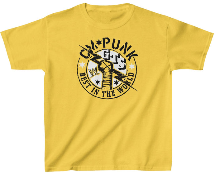 CM Punk GTS Best In The World Yellow WWE Kids T-shirt Boys Sports Mem, Cards & Fan Shop > Fan Apparel & Souvenirs > Wrestling by WWE | Extreme Wrestling Shirts