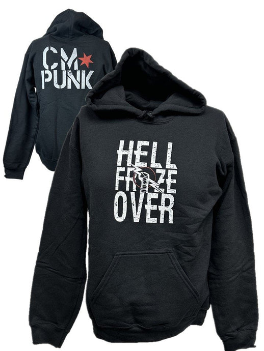 CM Punk Hell Froze Over Black Pullover Hoody by EWS | Extreme Wrestling Shirts