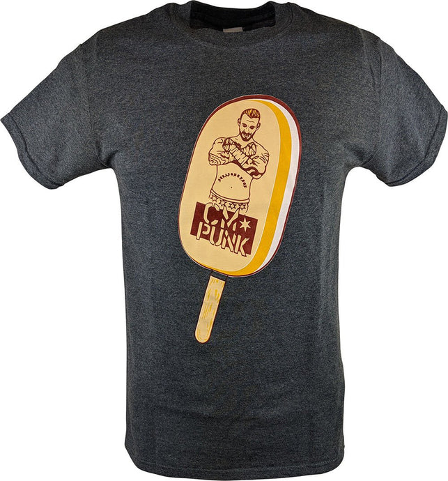 CM PUNK Ice Cream Bar Mens Gray T-shirt Sports Mem, Cards & Fan Shop > Fan Apparel & Souvenirs > Wrestling by EWS | Extreme Wrestling Shirts