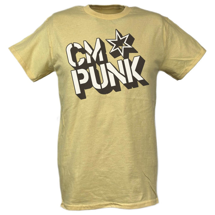 CM Punk Superstar Yellow Mens T-Shirt by WWE | Extreme Wrestling Shirts