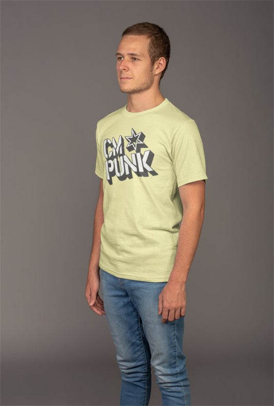 CM Punk Superstar Yellow Mens T-Shirt by WWE | Extreme Wrestling Shirts