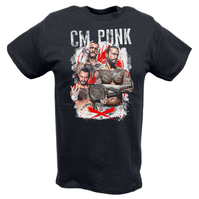 Load image into Gallery viewer, CM Punk Triple Threat Pose T-shirt by EWS | Extreme Wrestling Shirts
