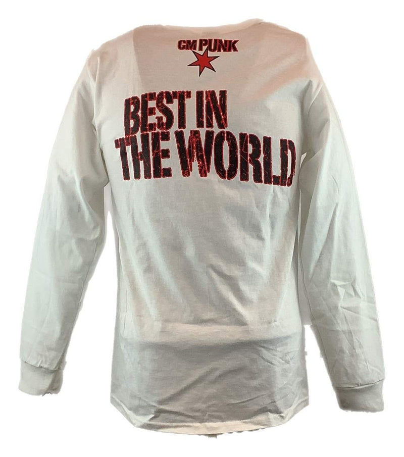 Load image into Gallery viewer, CM Punk White Best In The World Long Sleeve T-shirt Sports Mem, Cards &amp; Fan Shop &gt; Fan Apparel &amp; Souvenirs &gt; Wrestling by Hybrid Tees | Extreme Wrestling Shirts
