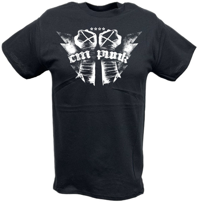 CM Punk White Fists Logo T-shirt by EWS | Extreme Wrestling Shirts