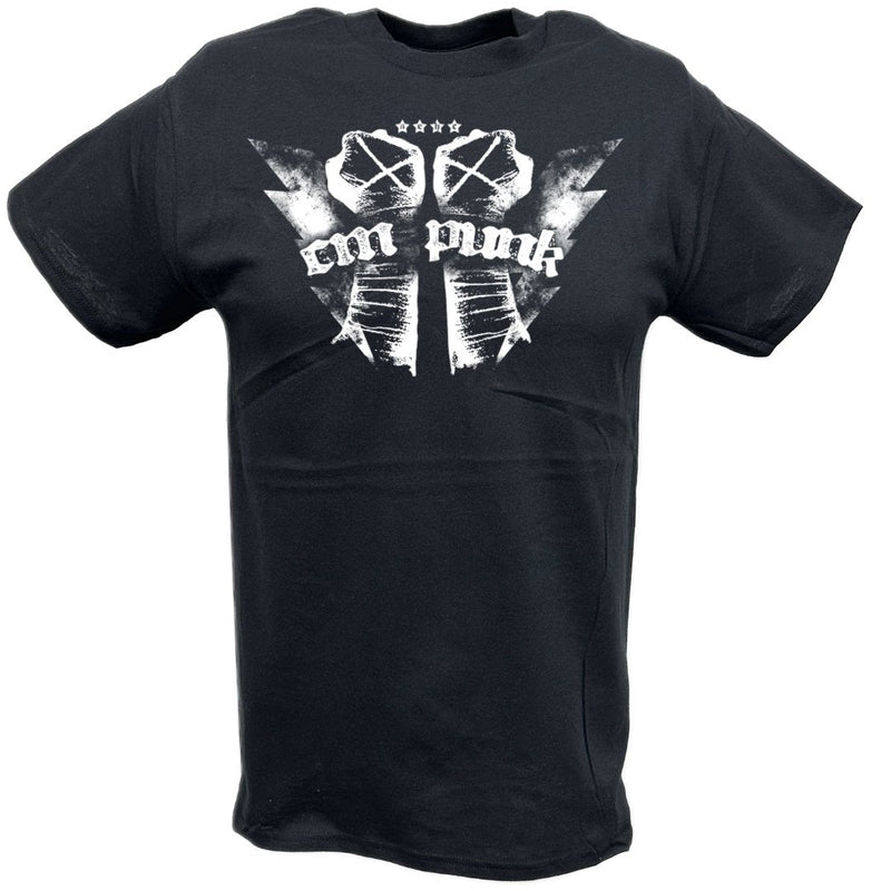 Load image into Gallery viewer, CM Punk White Fists Logo T-shirt by EWS | Extreme Wrestling Shirts
