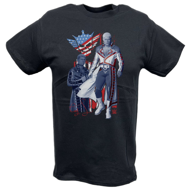 Load image into Gallery viewer, Cody Rhodes Double Pose Americana T-shirt by EWS | Extreme Wrestling Shirts
