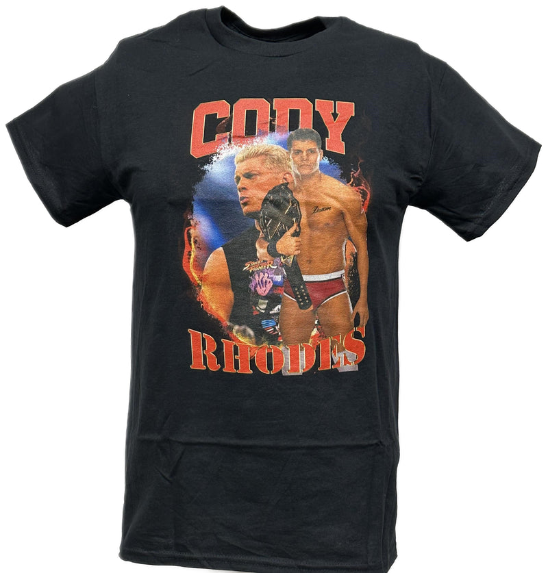 Load image into Gallery viewer, Cody Rhodes Double Pose Black T-shirt AEW WWE by WWE | Extreme Wrestling Shirts
