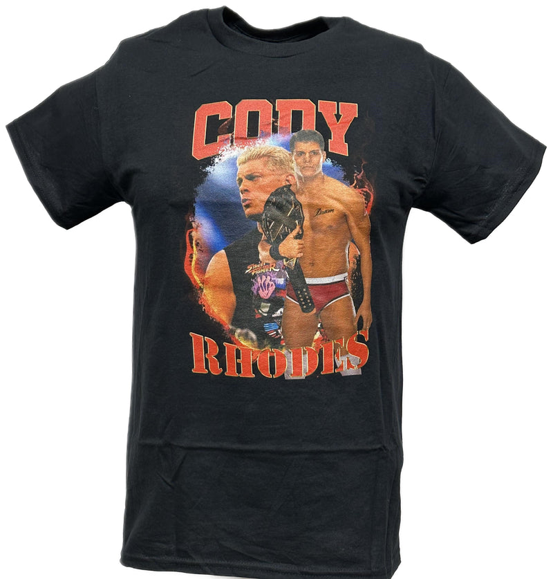 Load image into Gallery viewer, Cody Rhodes Double Pose Black T-shirt by EWS | Extreme Wrestling Shirts
